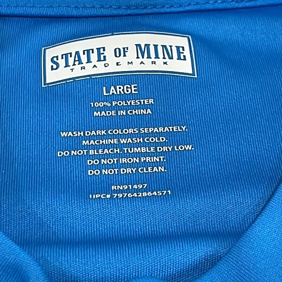 State of Mine Aquamarine Blue Raglan LS Mississippi State Shirt, Size Large - Picture 6 of 12